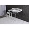 Kingston Brass 36 Carrara Marble Console Sink with Acrylic Legs, Marble WhitePolished Nickel LMS3630MASQ6 - alternate 4